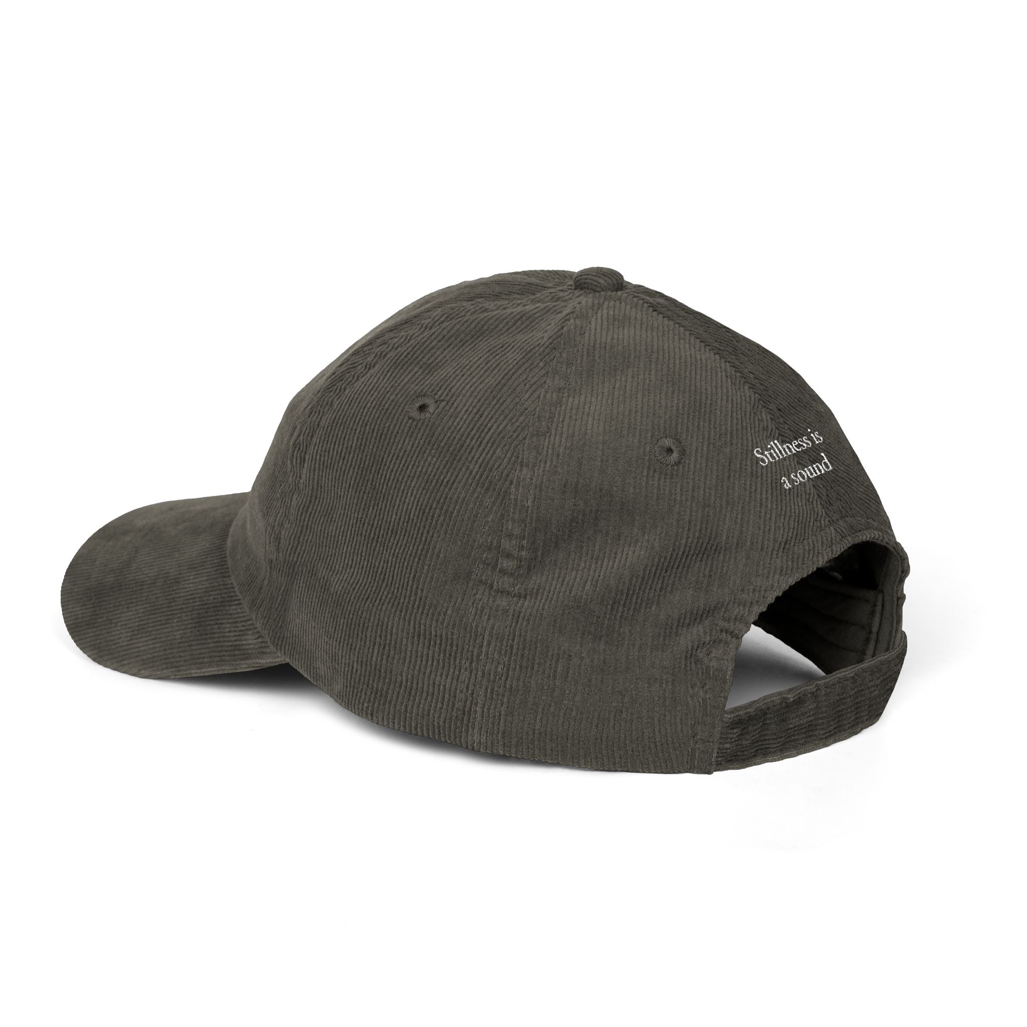 Vintage Corduroy Cap with 'THE QUIET NORTH' Embroidery, Hipster Hat, Casual Fashion Accessory, Outdoor Events, Perfect Gift